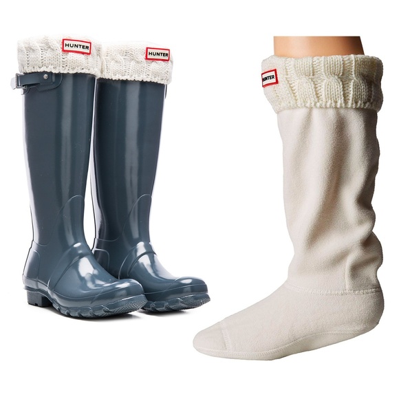Hunter Accessories - Hunter Boots Tall  White Knitted Hunter Boot Socks